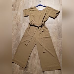 Everlane - Japanese GoWeave Short-Sleeve Jumpsuit Olive, Size 6